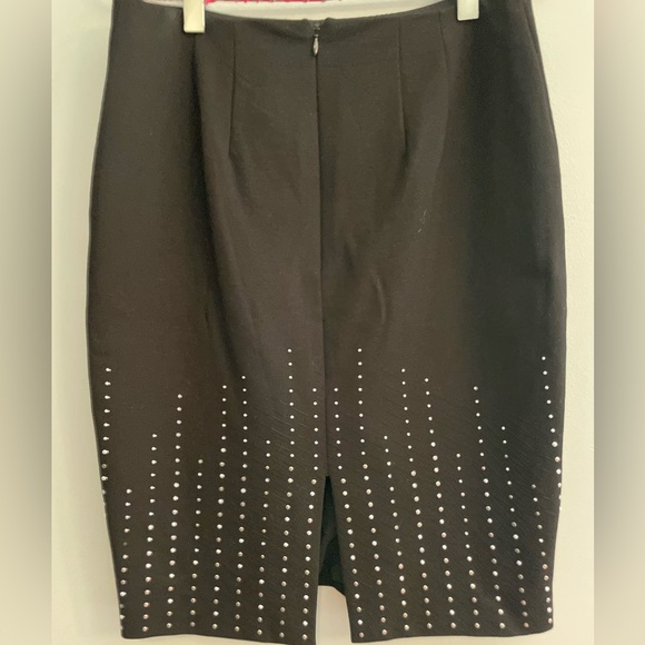 White House Black Market Officecore Career Chic Business Black Skirt Studded - Picture 4 of 9